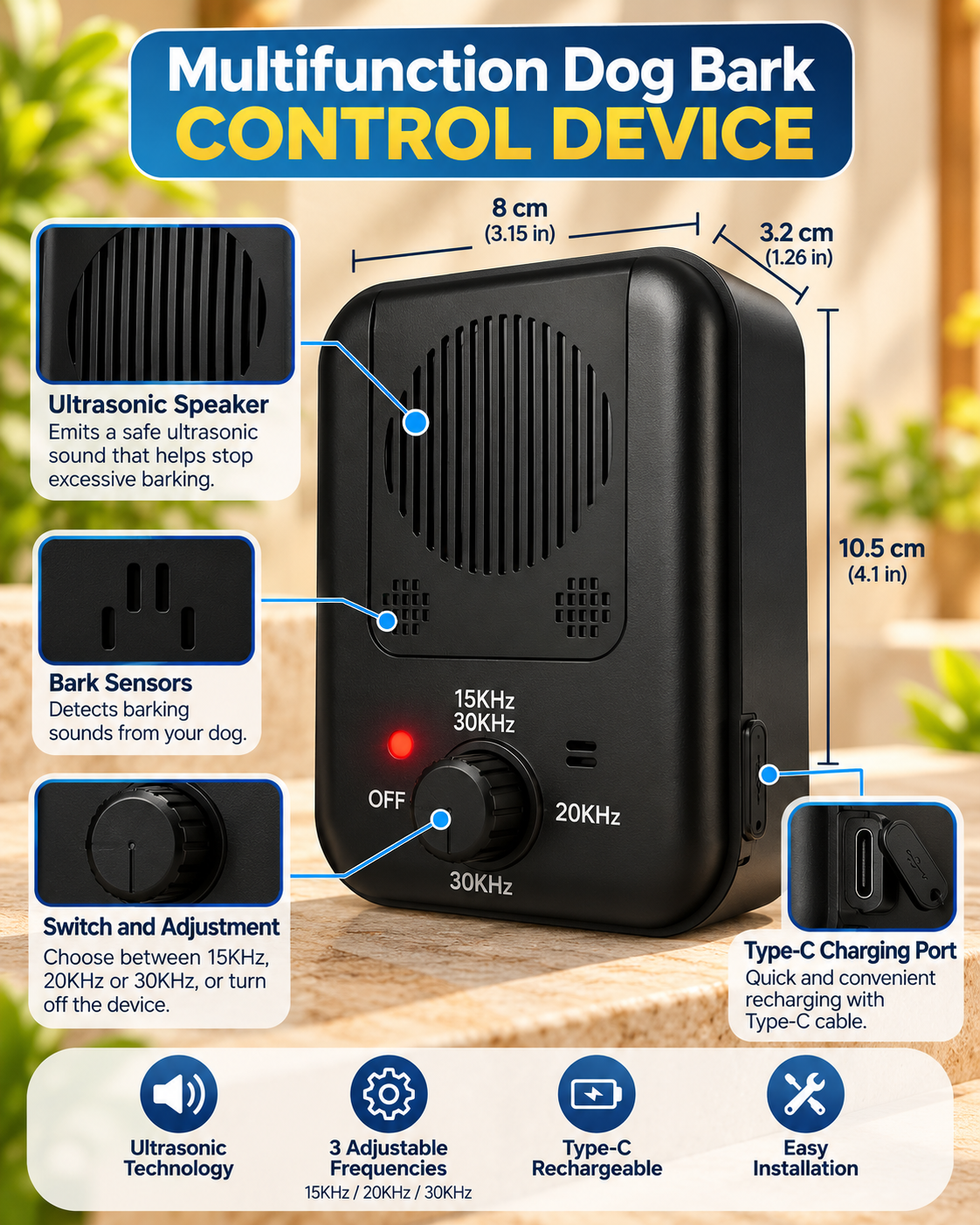 Ultrasonic Anti-Barking Device